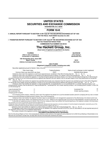 Thumbnail The Hackett Group

 10-K Annual Report 2023