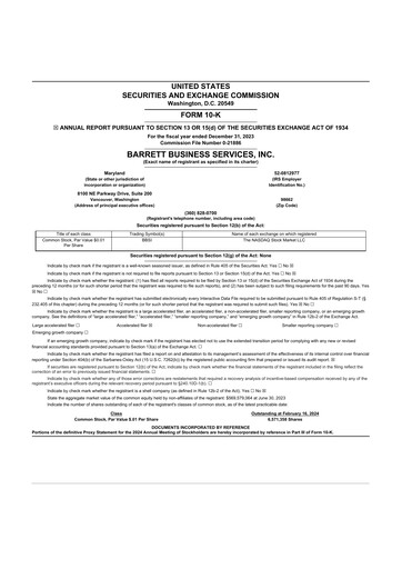 Thumbnail Barrett Business Services 10-K Annual Report 2023