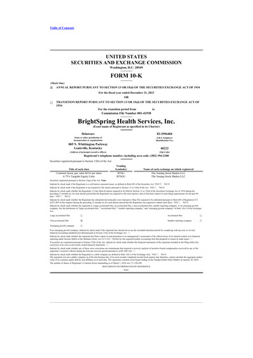 Thumbnail BrightSpring Health Services 10-K Annual Report 