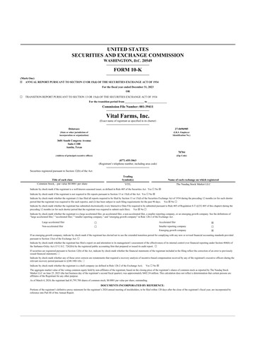 Vorschaubild Vital Farms 10-K Jahresbericht 2023