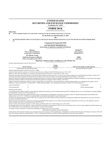 Thumbnail ALX Oncology 10-K Annual Report 2023