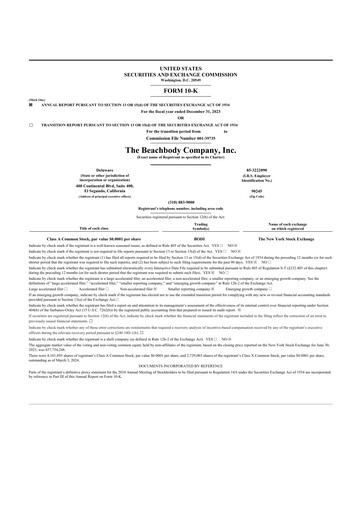 Thumbnail The Beachbody Company 10-K Annual Report 2023