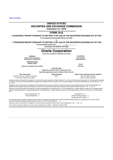 Thumbnail Oracle 10-Q Quarterly Report FY2024 