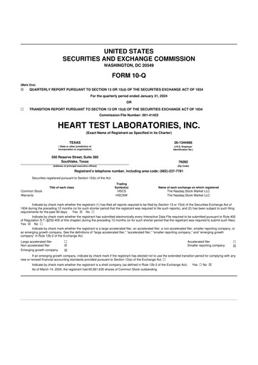 Vorschaubild HeartSciences Inc. 10-Q Quartalsbericht 2024 
