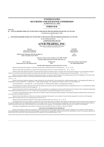 Vorschaubild aTyr Pharma 10-K Jahresbericht 2023