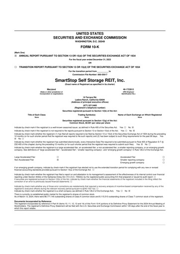 Thumbnail SmartStop Self Storage REIT 10-K Annual Report 2023