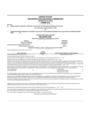 Thumbnail HilleVax 10-K Annual Report 2023