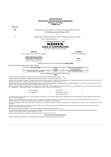 Thumbnail Kohl's
 10-K Annual Report 2023