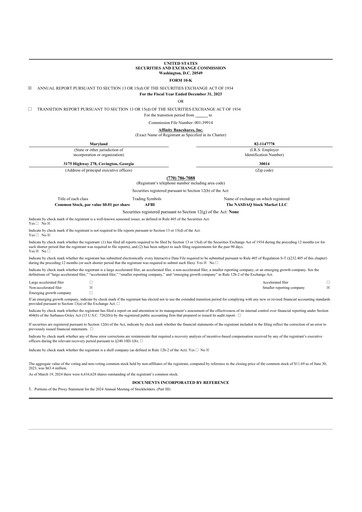 Thumbnail Affinity Bancshares 10-K Annual Report 2023