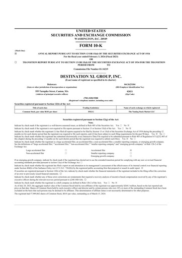 Thumbnail Destination XL 10-K Annual Report 2023