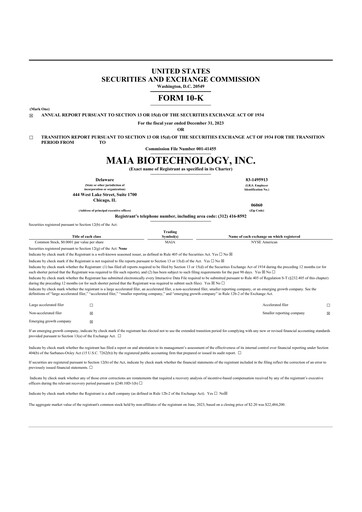 Vorschaubild MAIA Biotechnology 10-K Jahresbericht 2023