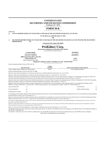 Miniature ProKidney 10-K Rapport annuel 2023