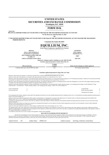 Thumbnail Equillium 10-K Annual Report 2023