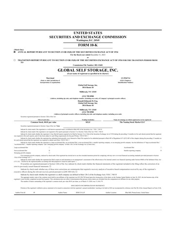 Thumbnail Global Self Storage 10-K Annual Report 2023