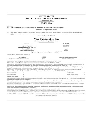 Thumbnail Vera Therapeutics 10-K Annual Report 2023