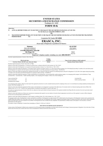 Thumbnail Erasca 10-K Annual Report 2023