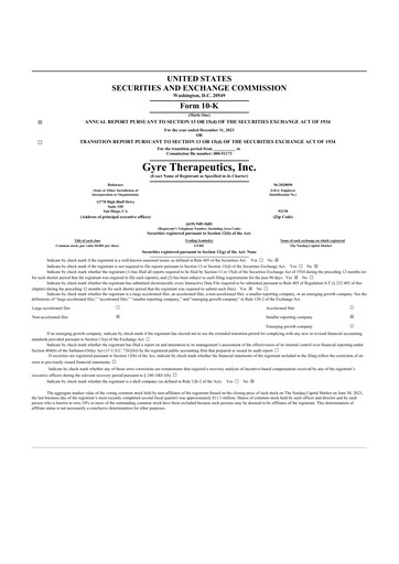 Miniature Gyre Therapeutics 10-K Rapport annuel 2023