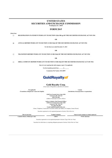 Thumbnail Gold Royalty Corp 20-F Annual Report 2023