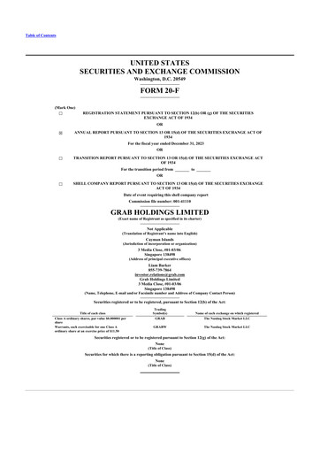 Thumbnail Grab Holdings 20-F Annual Report 2023