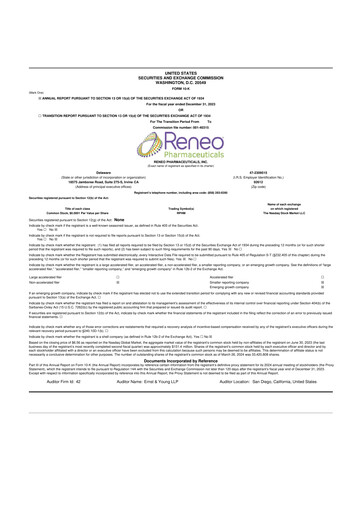 Vorschaubild OnKure Therapeutics 10-K Jahresbericht 