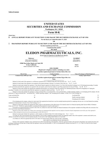 Thumbnail Eledon Pharmaceuticals 10-K Annual Report 2023