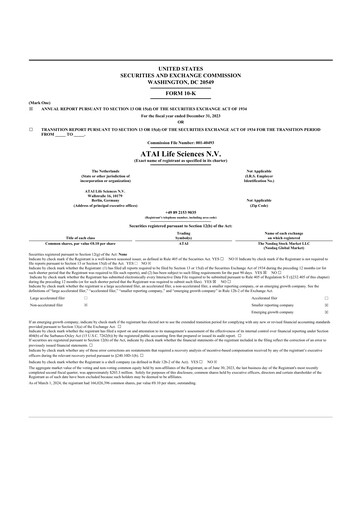 Thumbnail atai Life Sciences 10-K Annual Report 2023