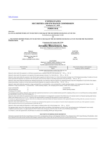 Thumbnail Arcadia Biosciences 10-K Annual Report 2023