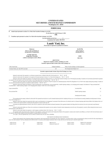 Thumbnail Lands' End
 10-K Annual Report 2023