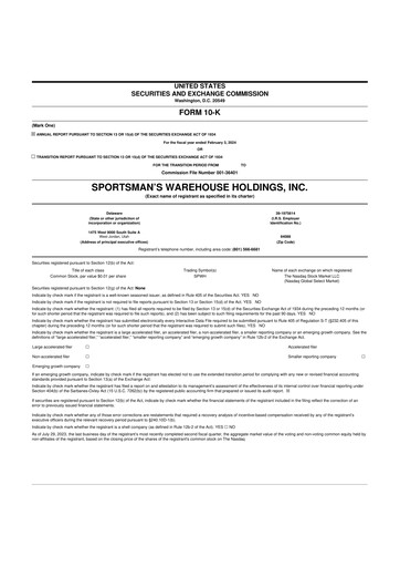 Thumbnail Sportsman's Warehouse 10-K Annual Report 2023