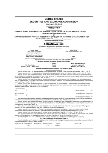 Thumbnail AstroNova, Inc. 10-K Annual Report 2024
