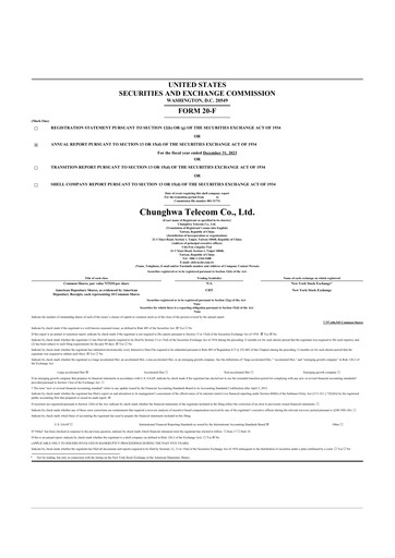 Thumbnail Chunghwa Telecom 20-F Annual Report 2023