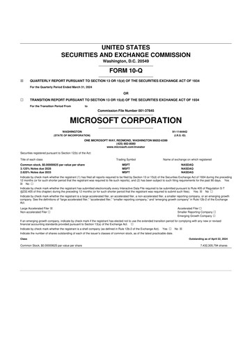 Thumbnail Microsoft 10-Q Quarterly Report FY2024 