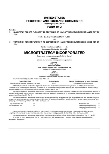 Thumbnail Strategy 
 (MicroStrategy) 10-Q Quarterly Report FY2024 