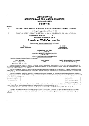 Thumbnail American Well
 10-Q Quarterly Report FY2024 