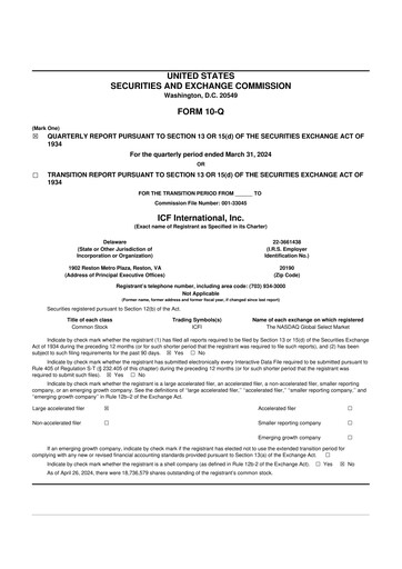 Thumbnail ICF International 10-Q Quarterly Report FY2024 