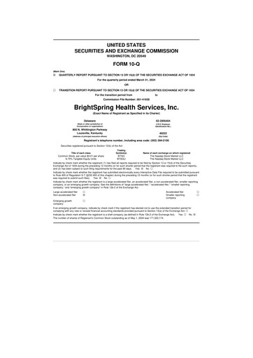 Thumbnail BrightSpring Health Services 10-Q Quarterly Report FY2024 
