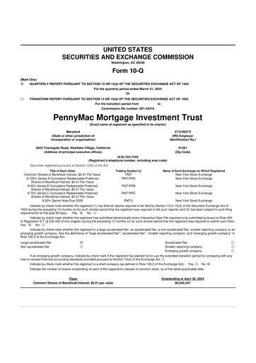 Thumbnail PennyMac Mortgage Investment Trust 10-Q Quarterly Report FY2024 