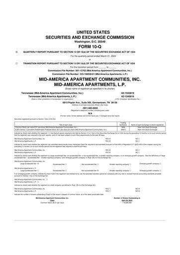 Thumbnail Mid-America Apartment Communities 10-Q Quarterly Report FY2024 