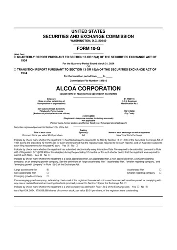 Thumbnail Alcoa 10-Q Quarterly Report FY2024 