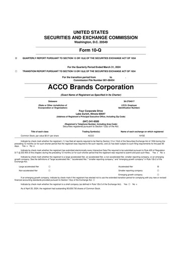 Thumbnail Acco Brands 10-Q Quarterly Report FY2024 