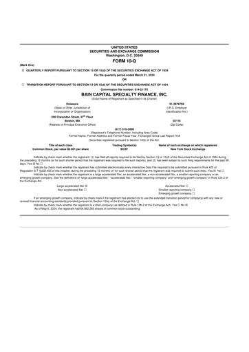 Vorschaubild Bain Capital Specialty Finance
 10-Q Quartalsbericht 2024 