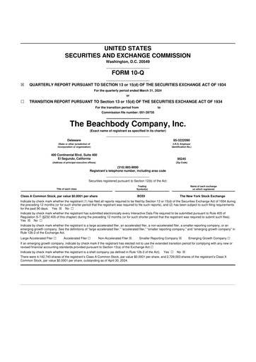 Miniature The Beachbody Company 10-Q Rapport trimestriel 2024 