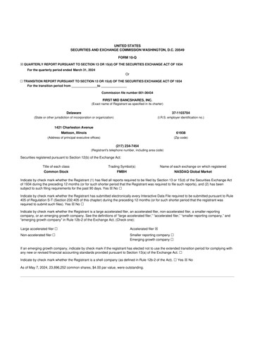 Vorschaubild First Mid Bancshares 10-Q Quartalsbericht 2024 