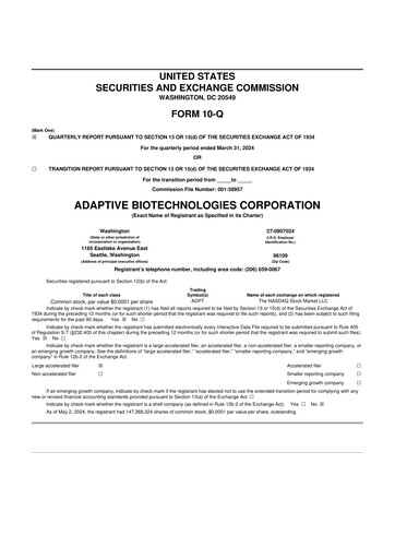 Thumbnail Adaptive Biotechnologies
 10-Q Quarterly Report FY2024 