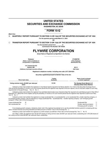 Thumbnail Flywire 10-Q Quarterly Report FY2024 
