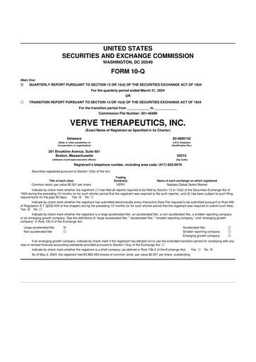 Thumbnail Verve Therapeutics 10-Q Quarterly Report FY2024 