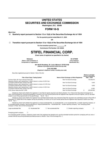 Thumbnail Stifel
 10-Q Quarterly Report FY2024 