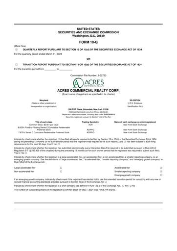 Vorschaubild ACRES Commercial Realty 10-Q Quartalsbericht 2024 