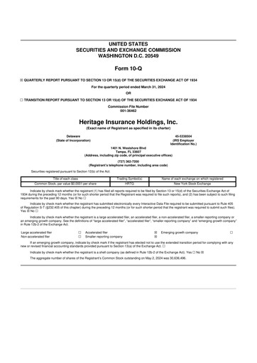 Thumbnail Heritage Insurance 10-Q Quarterly Report FY2024 