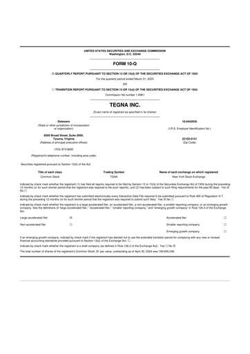 Thumbnail Tegna 10-Q Quarterly Report FY2024 